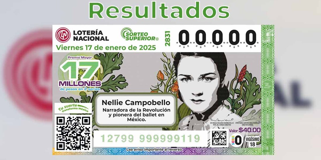 Resultados del Sorteo Superior 2831 del 17 de enero del 2025.