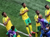 Jugadores de Sudáfrica celebran su gol ante Chequia en la segunda jornada del Mundial 2026.