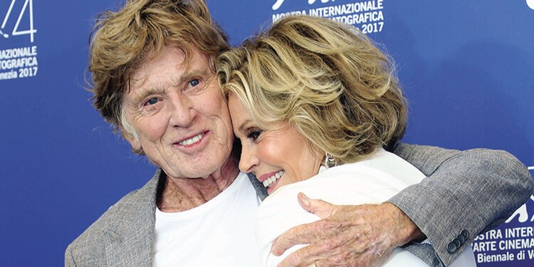 El actor al lado de Jane Fonda durante la 74ª edición del Festival de Cine de Venecia, en 2017.