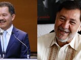 Los diputados de la 4T, Ignacio Mier y Gerardo Fernández Noroña, aplauden resultados de la consulta ciudadana.