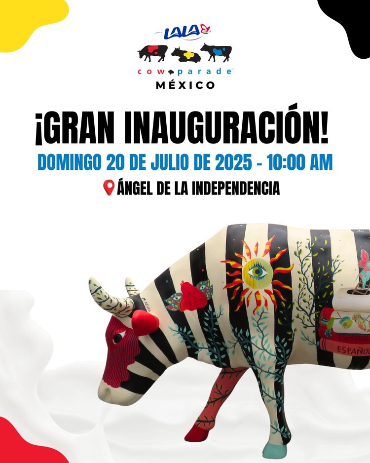 La exposición urbana CowParade 2025 convierte a Paseo de la Reforma en una galería al aire libre con esculturas de vacas pintadas por artistas nacionales.