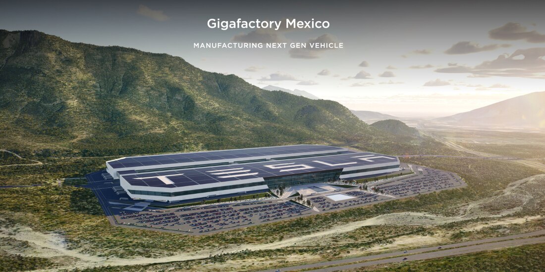 Render de la planta de Tesla en NL, presentado por Elon Musk, el año pasado.