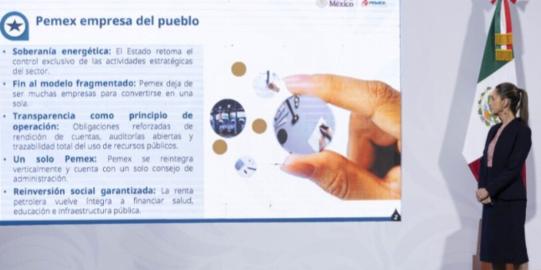 La Presidenta Claudia Sheinbaum, ayer durante la conferencia matutina.