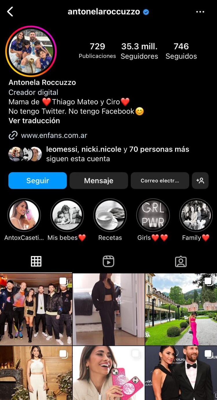 Antonela Roccuzzo, esposa de Leo Messi, no tiene cuenta de Facebook