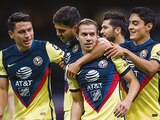 Jugadores del cuadro de Coapa festejan un gol en el Guard1anes 2021 de la Liga MX.