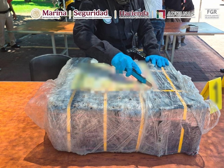 Parte del cargamento asegurado por la Semar.