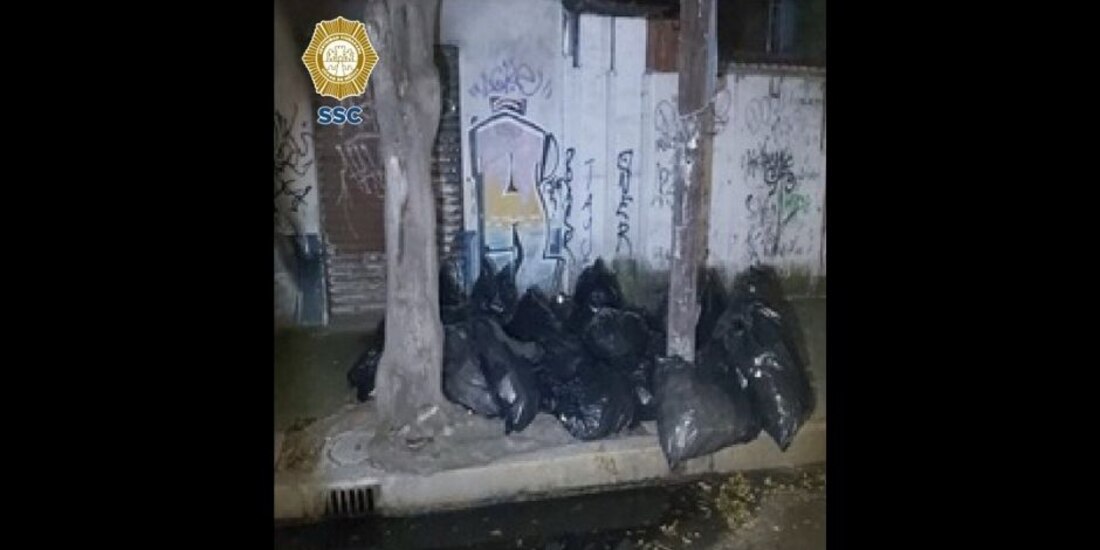 Las bolsas fueron abandonadas en la alcaldía Azcapotzalco.