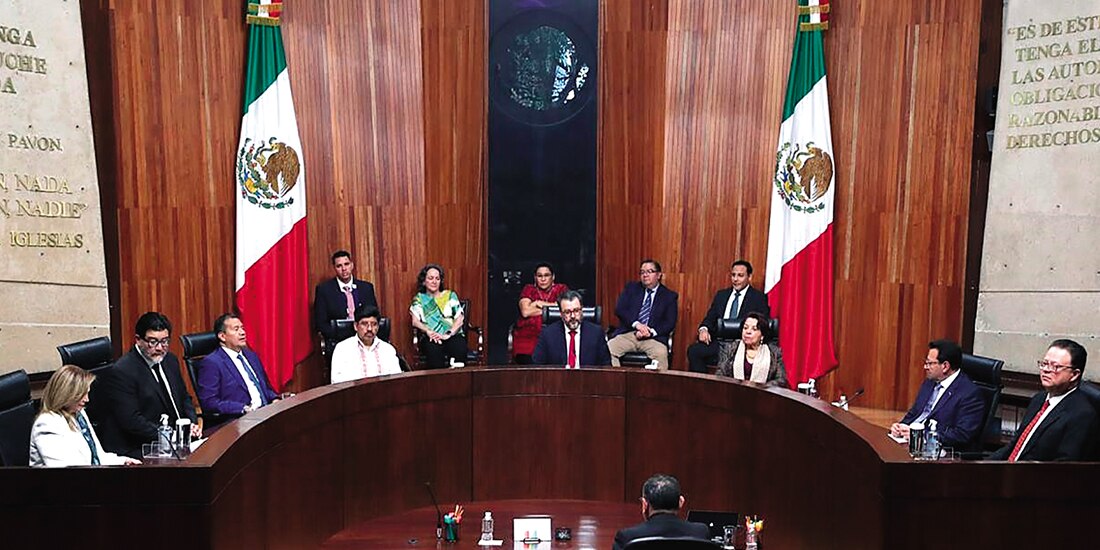 Sesión solemne del Tribunal Electoral, con invitados especiales, ayer.