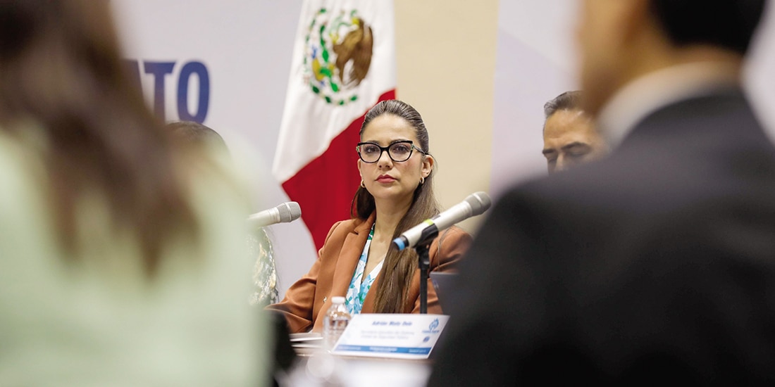 La gobernadora Libia Dennise García, ayer, en la sexta sesión del Consejo Estatal de Seguridad Pública.
