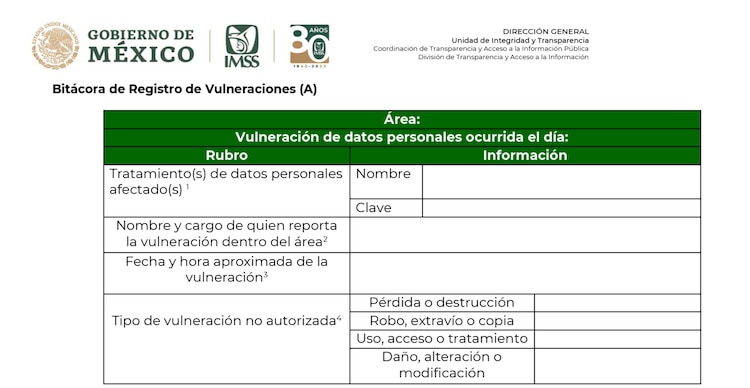 Bitácora de Registro de Vulneraciones