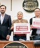 Conferencia de prensa del grupo parlamentario de Morena en el Congreso de la CDMX, ayer.