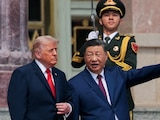 Donald Trump se reúne con Xi Jinping en el Gran Salón del Pueblo de China.