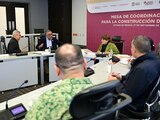 Gobernadora Delfina Gómez Álvarez lidera la Mesa de Coordinación para la Construcción de la Paz en Toluca.