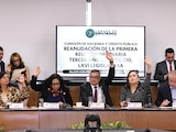 Sesión de la Comisión de Hacienda en San Lázaro, ayer