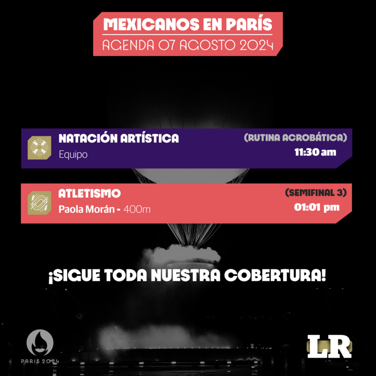 Cartelera de la actividad de los atletas mexicanos el miércoles 7 de agosto en los Juegos Olímpicos de París 2024