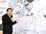 El titular de Conagua, Efraín Morales, al exponer los proyectos atendidos, ayer.
