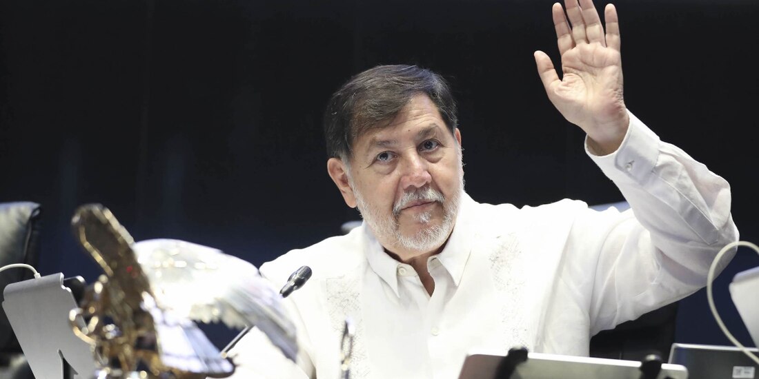 El presidente del Senado, Gerardo Fernández Noroña, ayer, en sesión ordinaria.