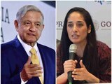 A la izquierda, Andrés Manuel López Obrador; a la derecha, Mónica Maccise