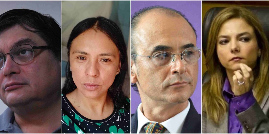 De izquierda a a derecha;Uuc-kib Espadas Ancona, Norma Irene de la Cruz Magaña,José Martín Faz y Carla Humphrey