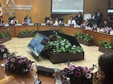 Consejeros del IECM durante la sesión para dar inicio al proceso electoral, ayer.