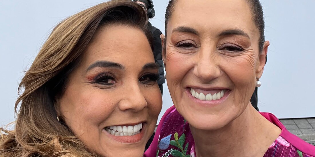 La gobernadora de Quintana Roo Mara Lezama (izq.) y la presidenta Claudia Sheinbaum (der.).