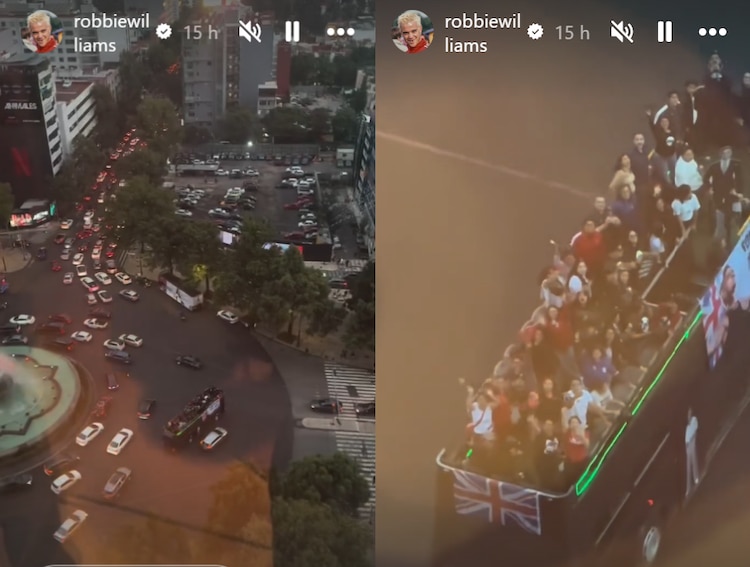 Robbie Williams comparte video de turibús con su rostro en CDMX