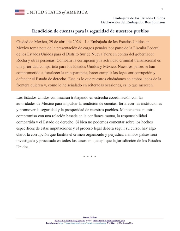Formalización │ Notificación penal de los cargos contra 10 funcionarios y exfuncionarios mexicanos