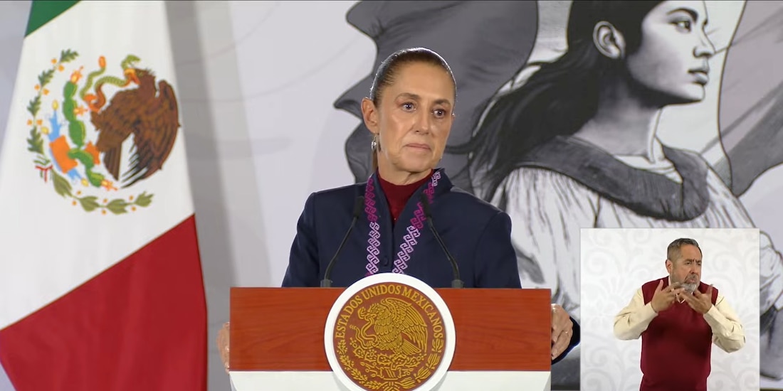 La Presidenta de México, Claudia Sheinbaum, este martes en conferencia.
