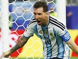 Lionel Messi celebrando su doblete ante Austria.