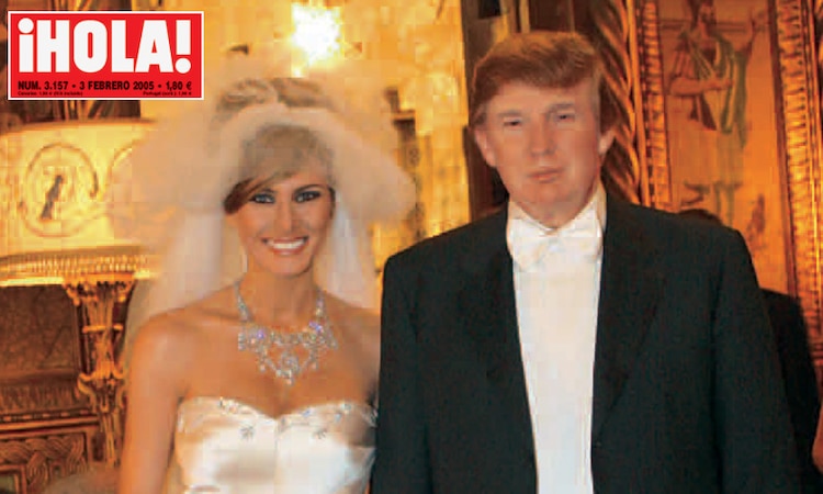 Donald Trump y Melania Trump el día de su boda.