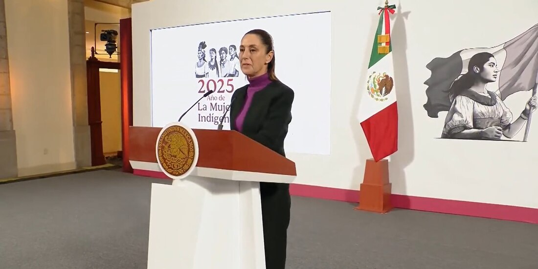 Claudia Sheinbaum, Presidenta de México, en Palacio Nacional.