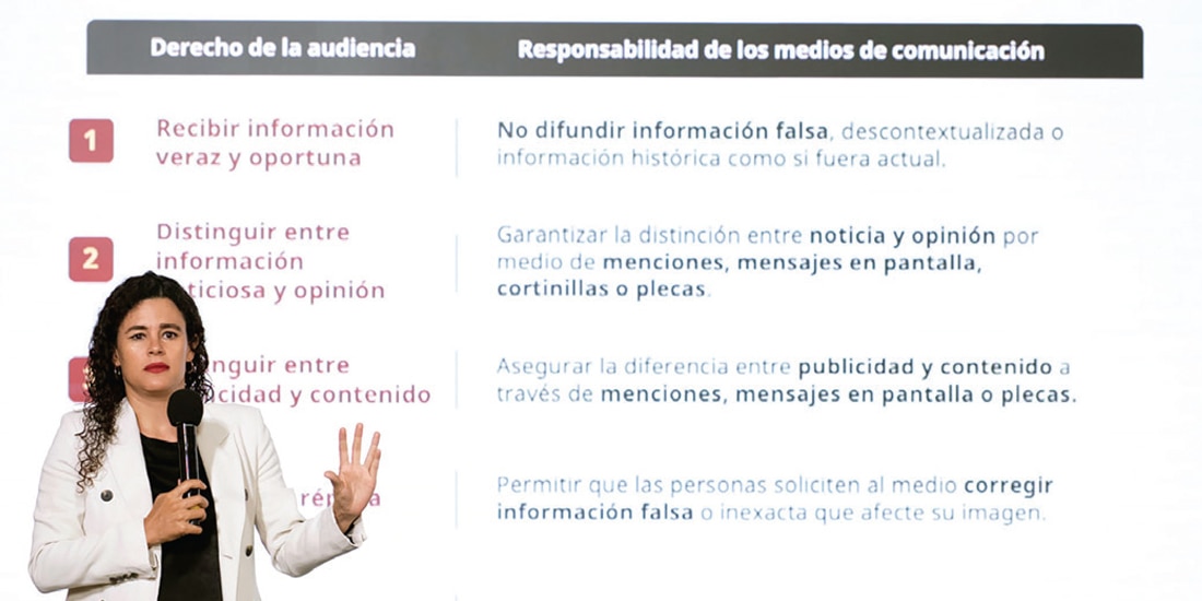 LUISA MARÍA Alcalde, al hablar sobre el derecho de las audiencias, el 28 de julio