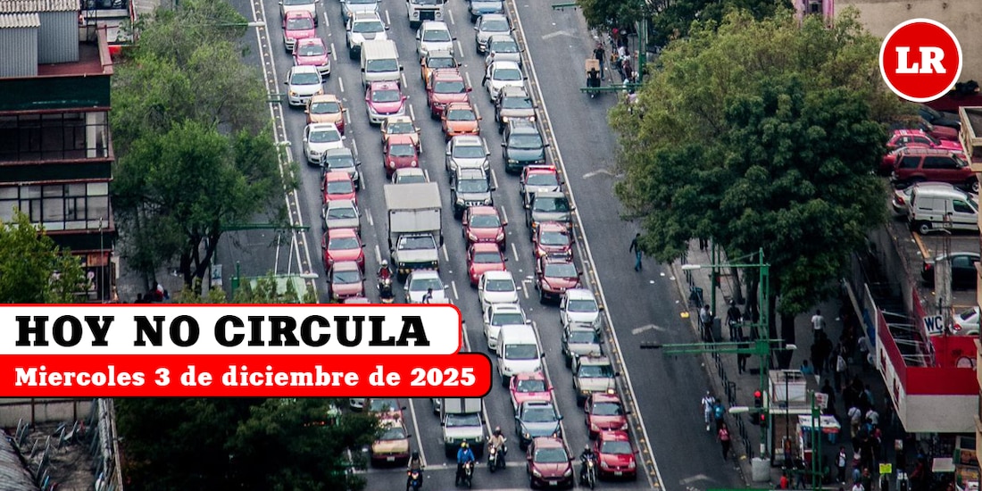 Conoce cómo aplica el programa Hoy No Circula este miércoles 3 de diciembre de 2025 en la Megalópolis.