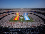 Las banderas de Argentina y España en la final del Mundial de 2026.