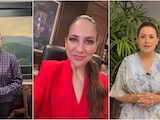 De izq. a der.: gobernador de Querétaro, gobernadora de Guanajuato y gobernadora de Aguascalientes.