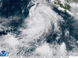 Vista satelital de la tormenta tropical Carlotta, cerca de las costas del Pacífico mexicano, ayer.