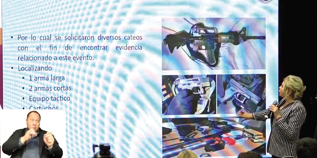 La fiscal de Baja California, Elena Andrade Ramírez, en conferencia, ayer.