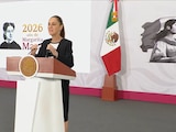 Claudia Sheinbaum este viernes en Palacio Nacional.