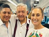 Con AMLO y Sheinbaum, Ricardo Gallardo constata impacto económico y social del Tren Maya.