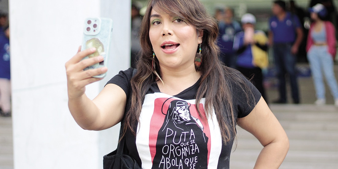 Natalia Lane durante una protesta en la Ciudad Judicial, en enero de 2025.