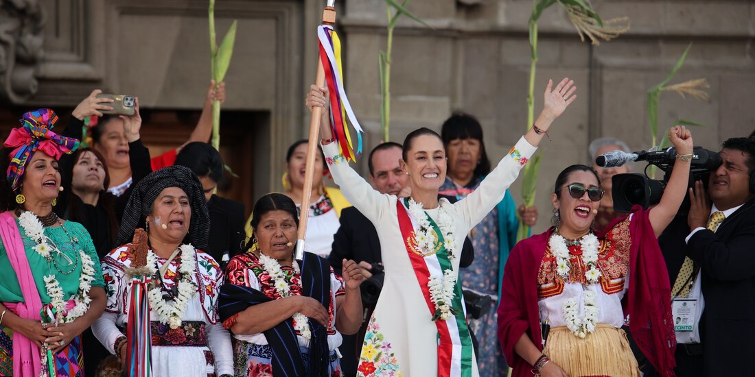 La Presidenta Sheinbaum, el pasado 1 de octubre, tras recibir el bastón de mando.