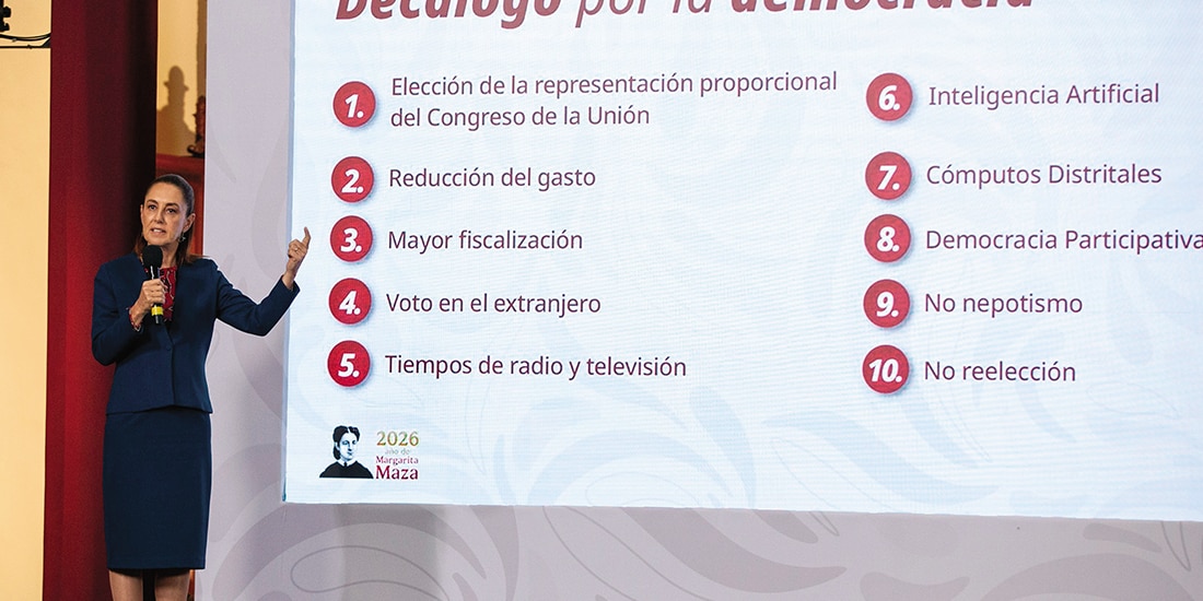 Claudia Sheinbaum, Presidenta de México, ayer, en conferencia de prensa.