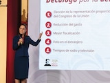 Claudia Sheinbaum, Presidenta de México, ayer, en conferencia de prensa.