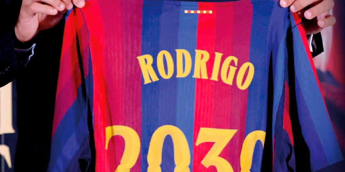 RODRI presume su nueva camiseta, ayer.