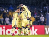 Jugadores del América celebran una anotación ante el Philadelphia en la semifinal de ida de la Concachampions el pasado 12 de agosto.