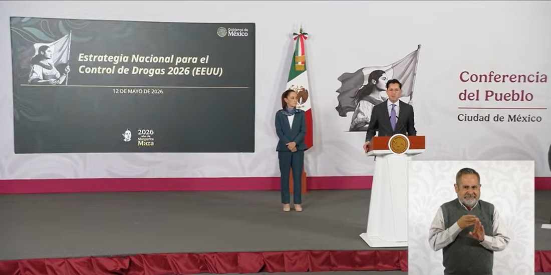 El Canciller mexicano en Palacio Nacional este martes.