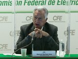 Manuel Bartlett, director general de la CFE, en conferencia de prensa.