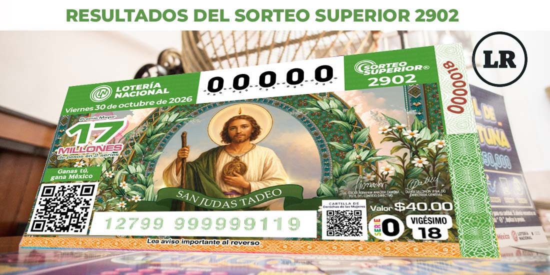 Resultados del Sorteo Superior 2902 del 30 de octubre del 2026.