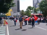 Bloqueo de la CNTE sobre Paseo de la Reforma.