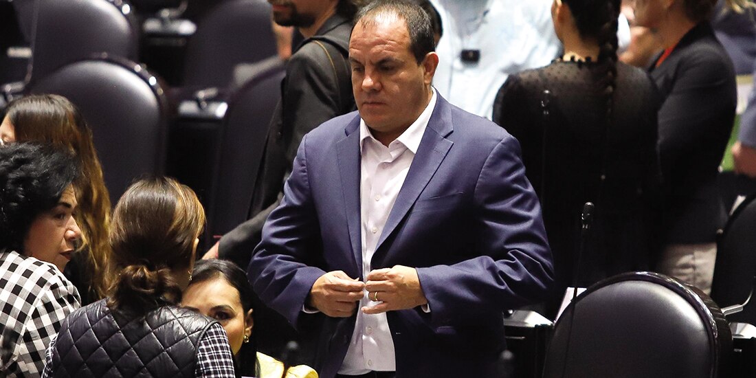 Cuauhtémoc Blanco, ayer en la sesión de la Cámara de Diputados.